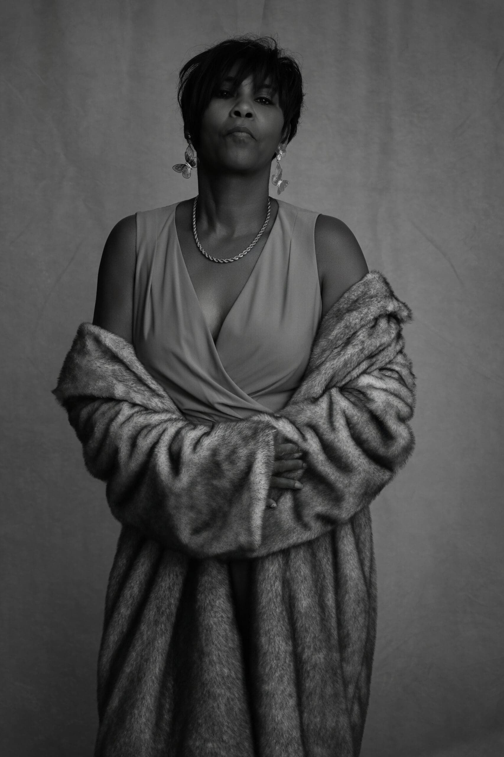 woman experiencing self love portrait session in Atlanta studio