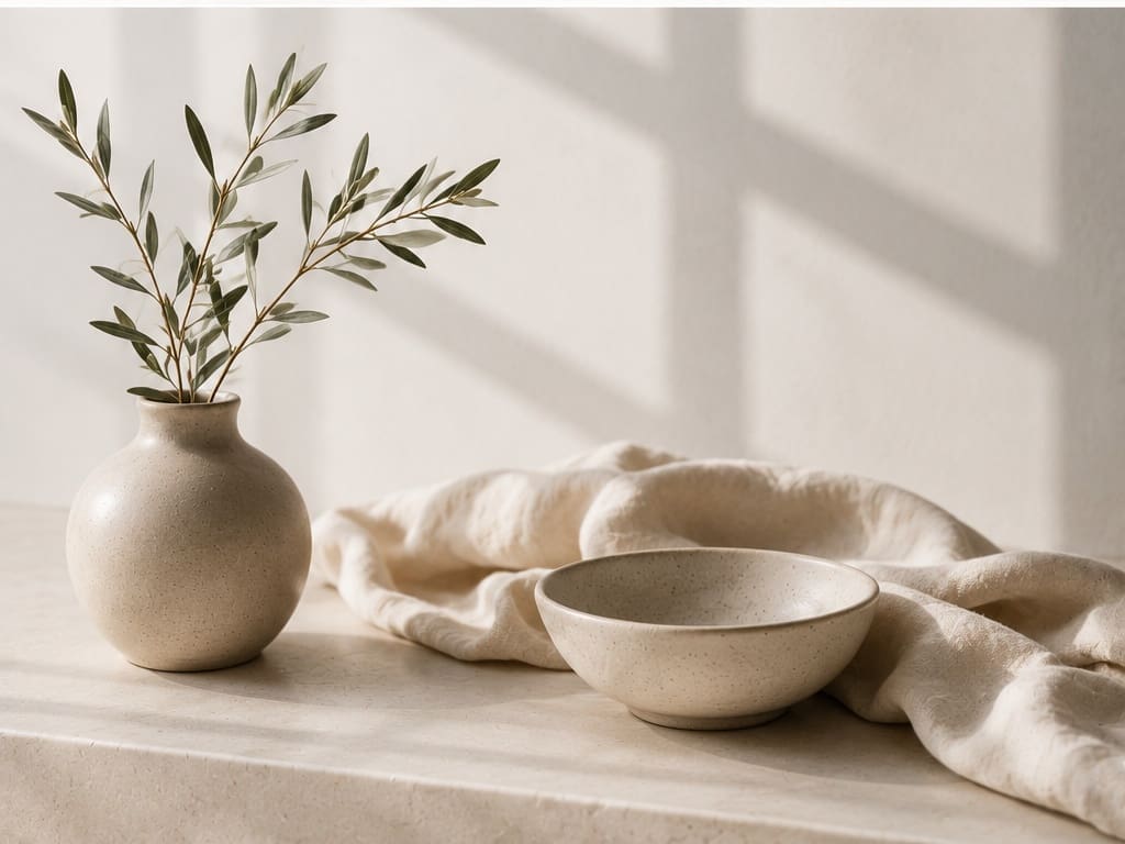 Soft neutral still life representing the shift toward natural school portraits in Atlanta